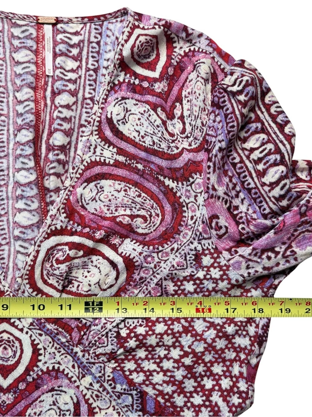Free People Wild & Free Paisley V-Neck Crop Top M